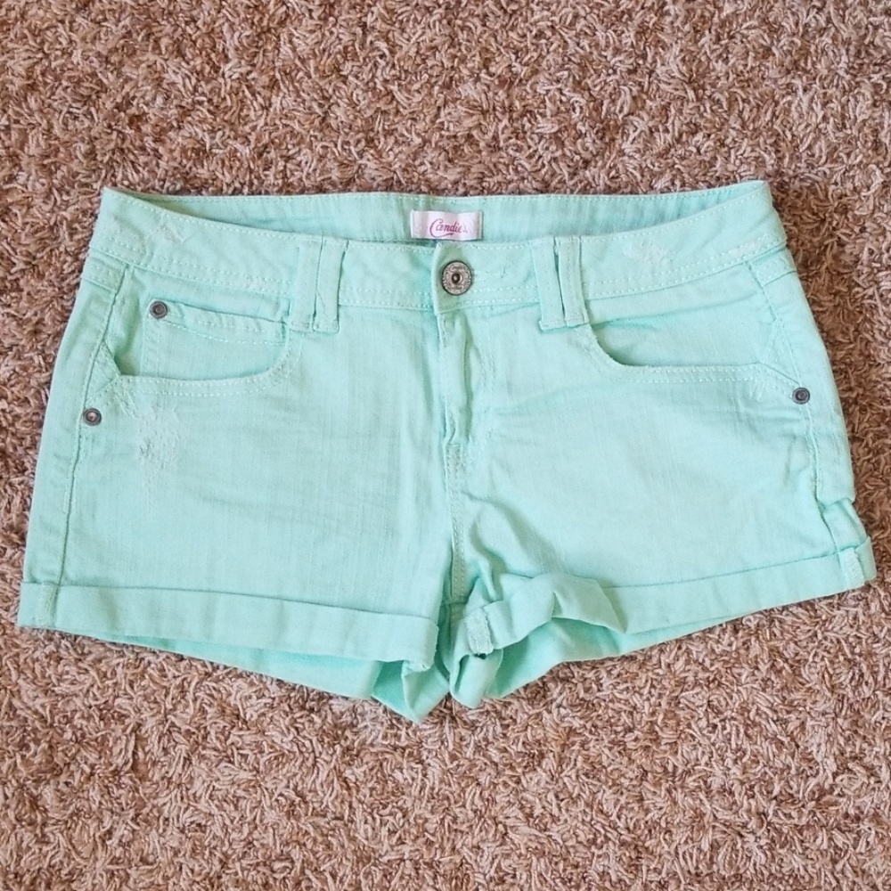 Candies Mint Green Denim Shorts. Size: 7